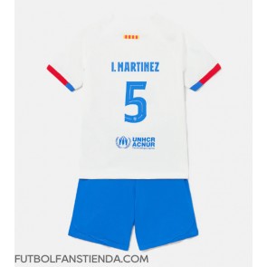 Barcelona Inigo Martinez #5 Segunda Equipación Niños 2023-24 Manga Corta (+ Pantalones cortos)